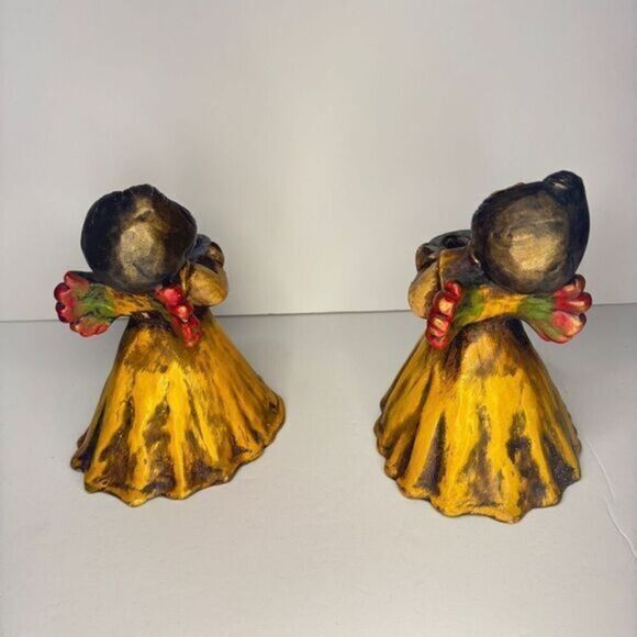 Vintage Italian Angel Figurines by Thun Bozen Hand-Painted Candle Holders MCM - Picture 9 of 12